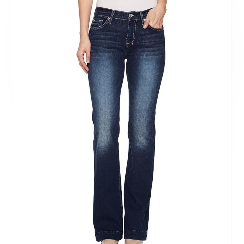 7 For All Mankind Women's Boot Cut Blue Jeans